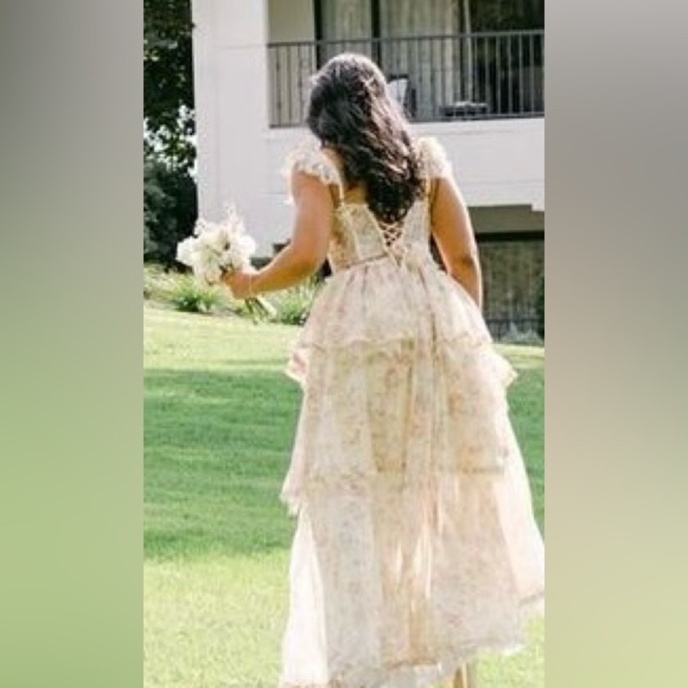 Yellow V. Chapman Ruffled Gown - Picture 9 of 9